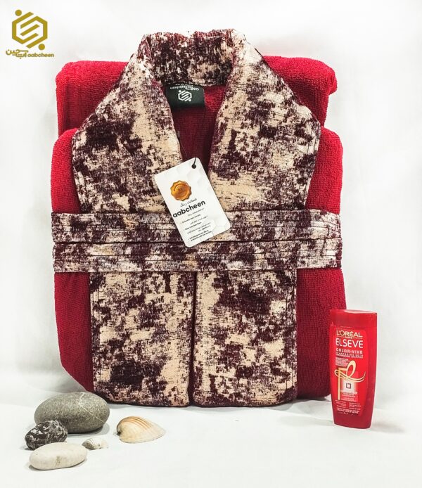 حوله پالتویی آبچین، مدل نقره، طرح پتینه، رنگ زرشکی