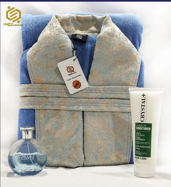 حوله پالتویی آبچین، مدل نقره، طرح پتینه، رنگ آبی