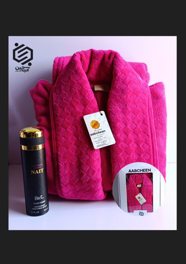 حوله پالتویی آبچین، مدل الماس، طرح مروارید، رنگ سرخابی